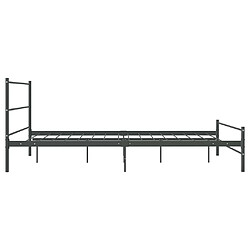 Avis vidaXL Cadre de lit sans matelas gris métal 140x200 cm