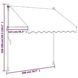 vidaXL Auvent rétractable anthracite 200x150 m tissu et acier pas cher