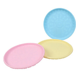 3 PCS Portable Chien Jouet Formation D'alimentation Double-usage Frisbee Pet Formation Jouet-Bleu