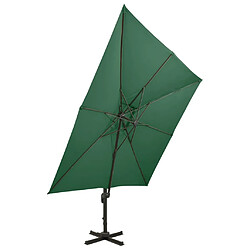 Maison Chic Parasol Jardin | Parasol déporté avec double toit 300x300 cm vert - GKD49609