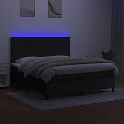 Avis vidaXL Sommier à lattes de lit et matelas et LED Noir 160x200 cm Tissu