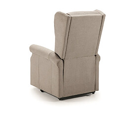 Pegane Fauteuil relax électrique releveur en tissu couleur Crème - Longueur 73 x Profondeur 90 x Hauteur 110 cm