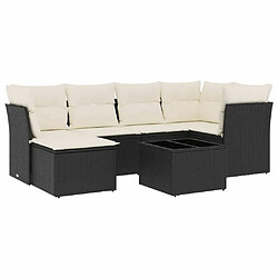 Maison Chic Salon de jardin 7 pcs avec coussins | Ensemble de Table et chaises | Mobilier d'Extérieur noir résine tressée -GKD42976