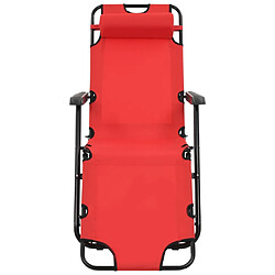 Avis Helloshop26 Lot de deux chaises longues pliables avec repose-pied acier rouge 02_0011945