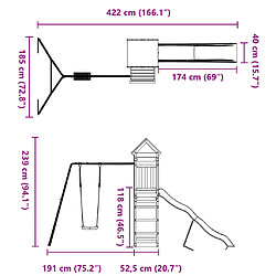 vidaXL Aire de jeux d'extérieur bois massif de douglas pas cher