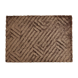 Vente-Unique Tapis shaggy en relief à poils longs - 160 x 230 cm - Marron - MAZE