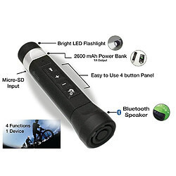 Universal Haut-parleur Bluetooth portable pour vélo Haut-parleur de sport extérieur Alimentation Banque Lampe de poche Haut-parleur sans fil Cyclisme | Haut-parleur Bluetooth | Haut-parleur Bluetooth sans fil Haut-parleur Bluetooth LED (noir) pas cher