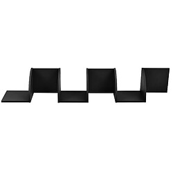 Helloshop26 Étagère murale zig zag design rétro noir mat 03_0001787