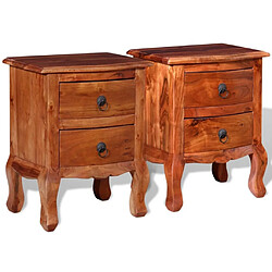 Avis Maison Chic Lot de 2 Tables de chevet,Table de nuit,Table d'appoint pour salon avec tiroirs Bois d'acacia massif -MN35630