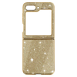 Avizar Coque pailletée pour Samsung Galaxy Z Flip 5 Rigide série Glitter Case Doré