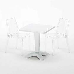 Avis Grand Soleil Table bistrot et 2 chaises colorées poly