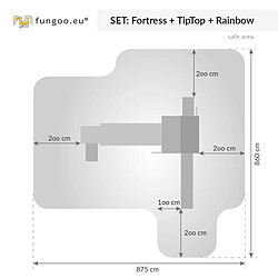 Aire de jeux en bois Rainbow Fortress Tip multiactivités de Fungoo pas cher