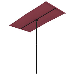 vidaXL Parasol de jardin et mât en aluminium 180x110 cm rouge bordeaux