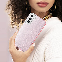 Acheter Avizar Coque pour Samsung Galaxy S22 Paillette Amovible Silicone Semi-rigide rose