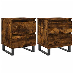 Maison Chic Lot de 2 Tables de chevet - Tables de Nuit chêne fumé 40x35x50 cm bois ingénierie