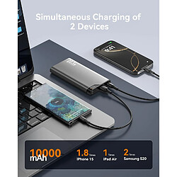 SANAG Batterie Externe 10000Mah, Power Bank 22.5W Batterie Externe Usb C Input & Output, Batterie Portable Charge Rapide Avec Affichage Led Compatible Avec Iphone Samsung Xiaomi Airpods Tablet pas cher