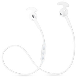 Wewoo Casque Bluetooth Sport blanc pour iPad, ordinateur portable, iPhone, Samsung, HTC, Huawei, Xiaomi et autres smartphone Écouteurs intra-auriculaires Sports professionnels avec microphone HD, Appels mains-libres, Distance: 10 m,