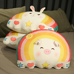 Avis Universal Cochon peluche nuage arc-en-ciel oreiller peluche peluche jouet arc-en-ciel avec licorne lapin visage de cochon oreiller décoratif maison | oreiller de luxe