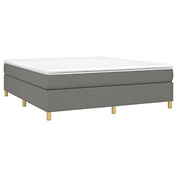 Avis Maison Chic Lit Adulte - Lit simple Lit à sommier tapissier avec matelas moelleux - Meuble de Chambre - Gris foncé 160x200cm Tissu -MN80164