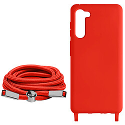 Avizar Coque Cordon pour Samsung Galaxy S23 Lanière Tour du Cou 80cm Rouge