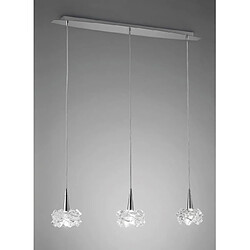 Luminaire Center Suspension Artic 3 Ampoules G9 Line Small, chrome poli