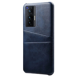 Coque en TPU + PU KSQ anti-griffes avec porte-cartes, bleu pour votre Vivo X70