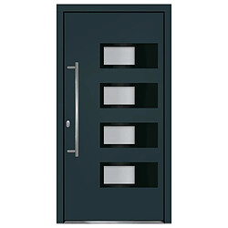 Avis vidaXL Porte d'entrée Anthracite 110x210 cm Aluminium et PVC