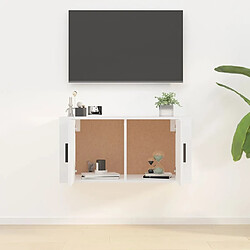 Avis Maison Chic Meuble TV scandinave mural Banc TV suspendu pour salon - Blanc brillant 80x34,5x40 cm -MN42862