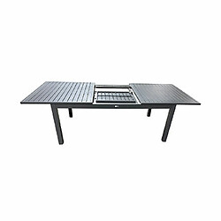 Mes Ensemble table 180/240 cm + 6 chaises en aluminium gris pas cher