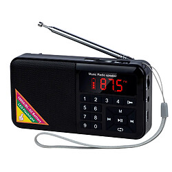 Poste Radio Enceinte Bluetooth FM 70-108mhz Digital Stéréo Batterie 1500 Mah Noir YONIS