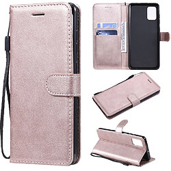 Etui en PU couleur unie magnétique or rose pour votre Samsung Galaxy A71