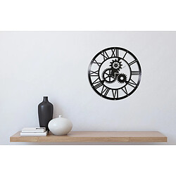 EPIKASA Horloge Murale Vintage, Noir, Métal, 50x0,16x50 cm pas cher