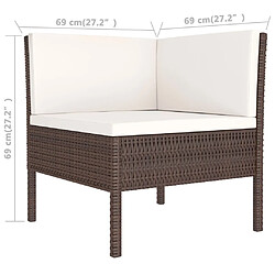 Maison Chic Salon de jardin 3 pcs + coussins - Mobilier/Meubles de jardin - Table et chaises d'extérieur Résine tressée Marron -MN78945 pas cher