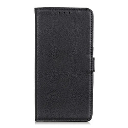 Etui en PU peau de litchi magnétique noir pour votre Apple iPhone 12 Max/12 Pro 6.1 pouces