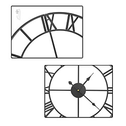 Iso Trade CLOCK Horloge murale à chiffres romains style industriel Ø 47 cm