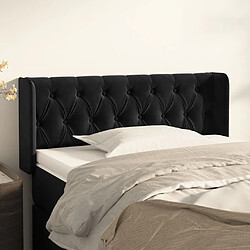 Maison Chic Tête de lit scandinave avec oreilles,meuble de chambre Noir 93x16x78/88 cm Velours -MN45343