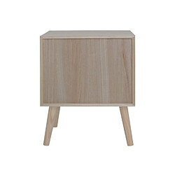 Mobili Rebecca Table De Chevet Scandinave En Bois Avec 1 Porte Blanc Marron Gain De Place pas cher