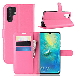 Etui en PU litchi rose pour Huawei P30 Pro