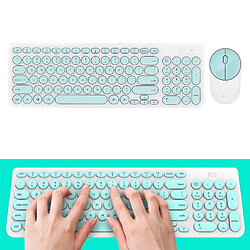 Avis Clavier Et Souris Sans Fil 2.4G Sans Fil De Bureau, Clavier Rond Rétro, Vert