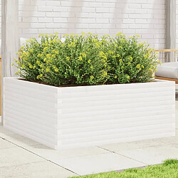 vidaXL Jardinière blanc 110x110x46 cm bois de pin massif