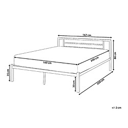 Avis Beliani Lit en métal noir 160 x 200 cm CUSSET