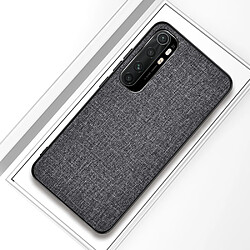 Coque en TPU peau de tissu hybride gris pour votre Xiaomi Mi Note 10 Lite