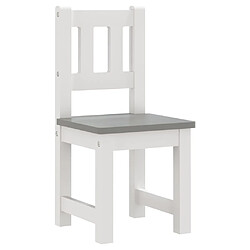 Avis vidaXL Ensemble de table et chaises enfants 3 pcs Blanc et gris MDF