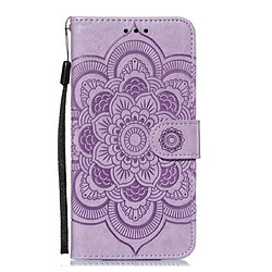 Wewoo Coque Etui à rabat en cuir Mandala avec motif gaufrage pour iPhone 11 Pro support et logements cartes portefeuille et cadre photo et lanière violet