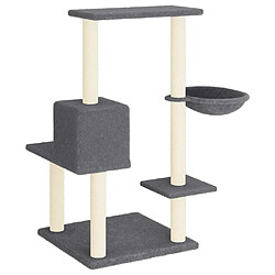 Arbre à chat avec griffoirs,niche pour chat en sisal gris foncé 95 cm -MN44601 pas cher