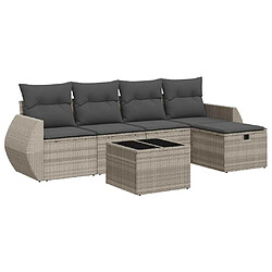 vidaXL Salon de jardin 6 pcs avec coussins gris clair résine tressée