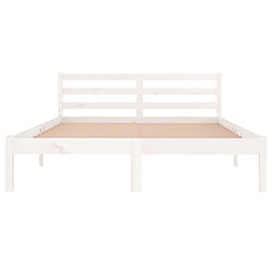 Acheter Maison Chic Lit adulte - Lit simple Cadre de lit,Structure du lit Contemporain Bois massif de pin 140x200 cm Blanc -MN71749