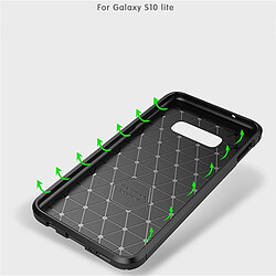 Wewoo Coque en TPU antichoc fibre de carbone pour Galaxy S10 Lite (noir) pas cher