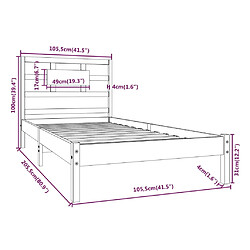 vidaXL Cadre de lit sans matelas 100x200 cm bois massif pas cher