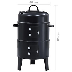 vidaXL Gril barbecue au charbon 3 en 1 40x80 cm pas cher